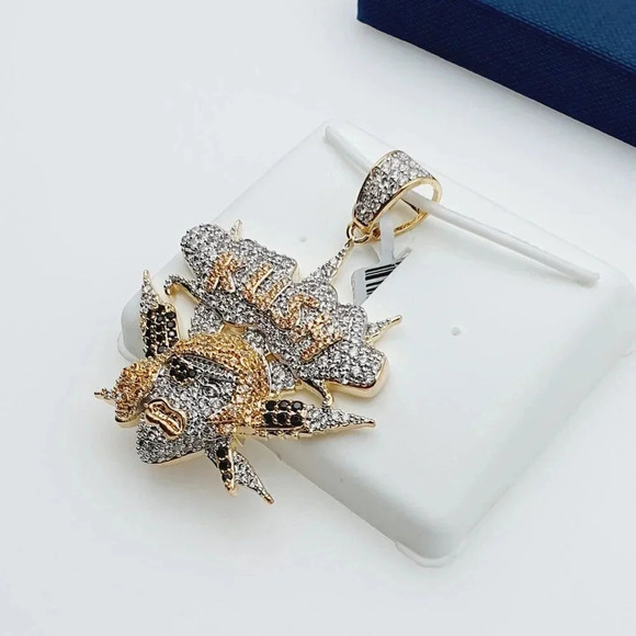 "14K Gold Plated Cubic Zircon Pendant, EVBRS535 - Picture 7 of 10